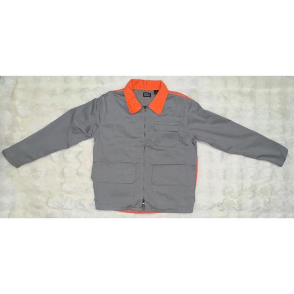 Levis Canvas Jacket Gray Orange Outdoor Hunting Safety Zip Up Pockets Mens SMALL